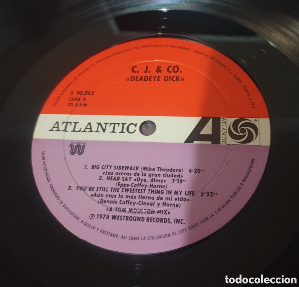 Discos de vinilo: C.J. & Co - Deadeye Dick - Foto 3