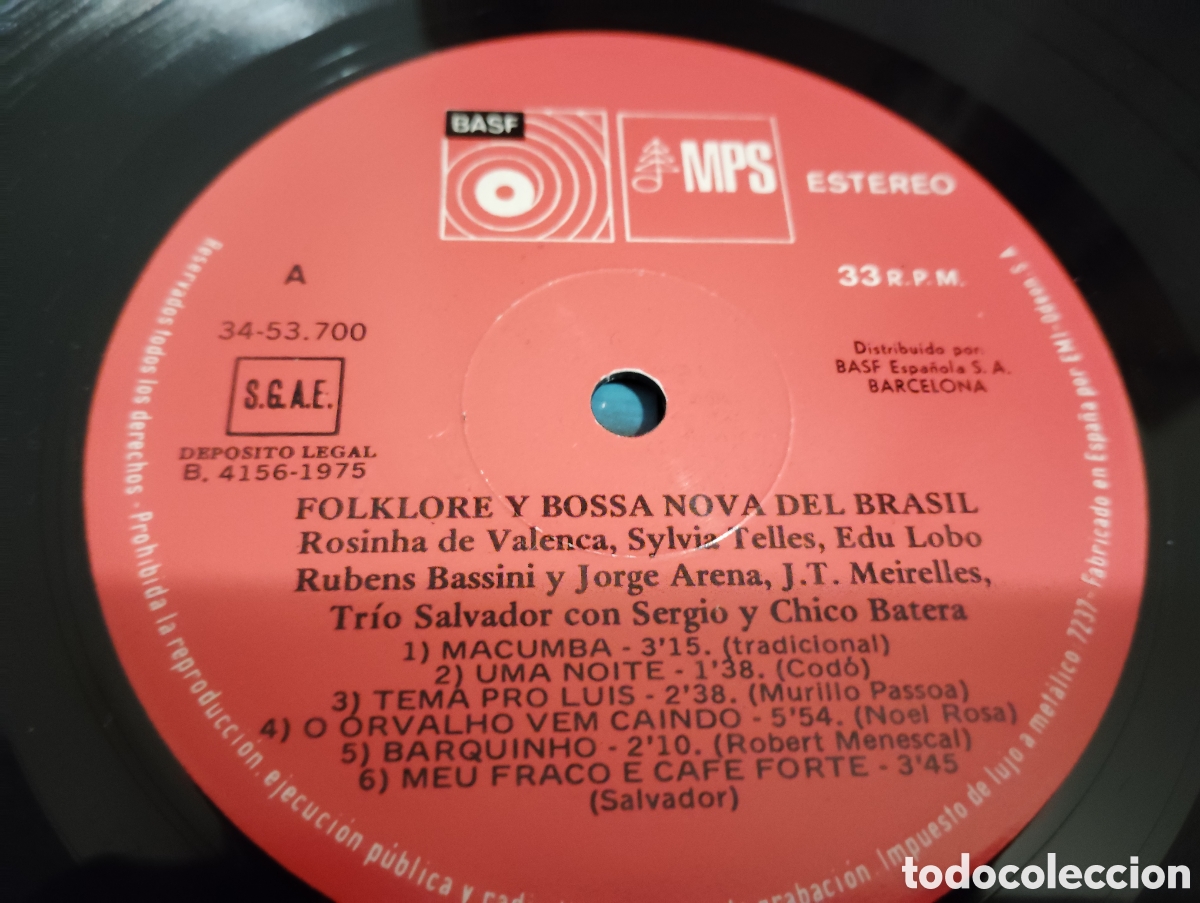 Discos de vinilo: FOLKLORE Y BOSSANOVA DEL BRASIL ( 1975 ) - Foto 4