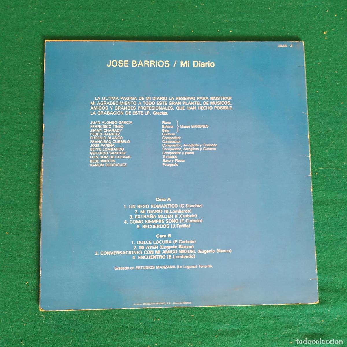 Discos de vinilo: Jose Barrios &ndash; Mi Diario - Foto 2