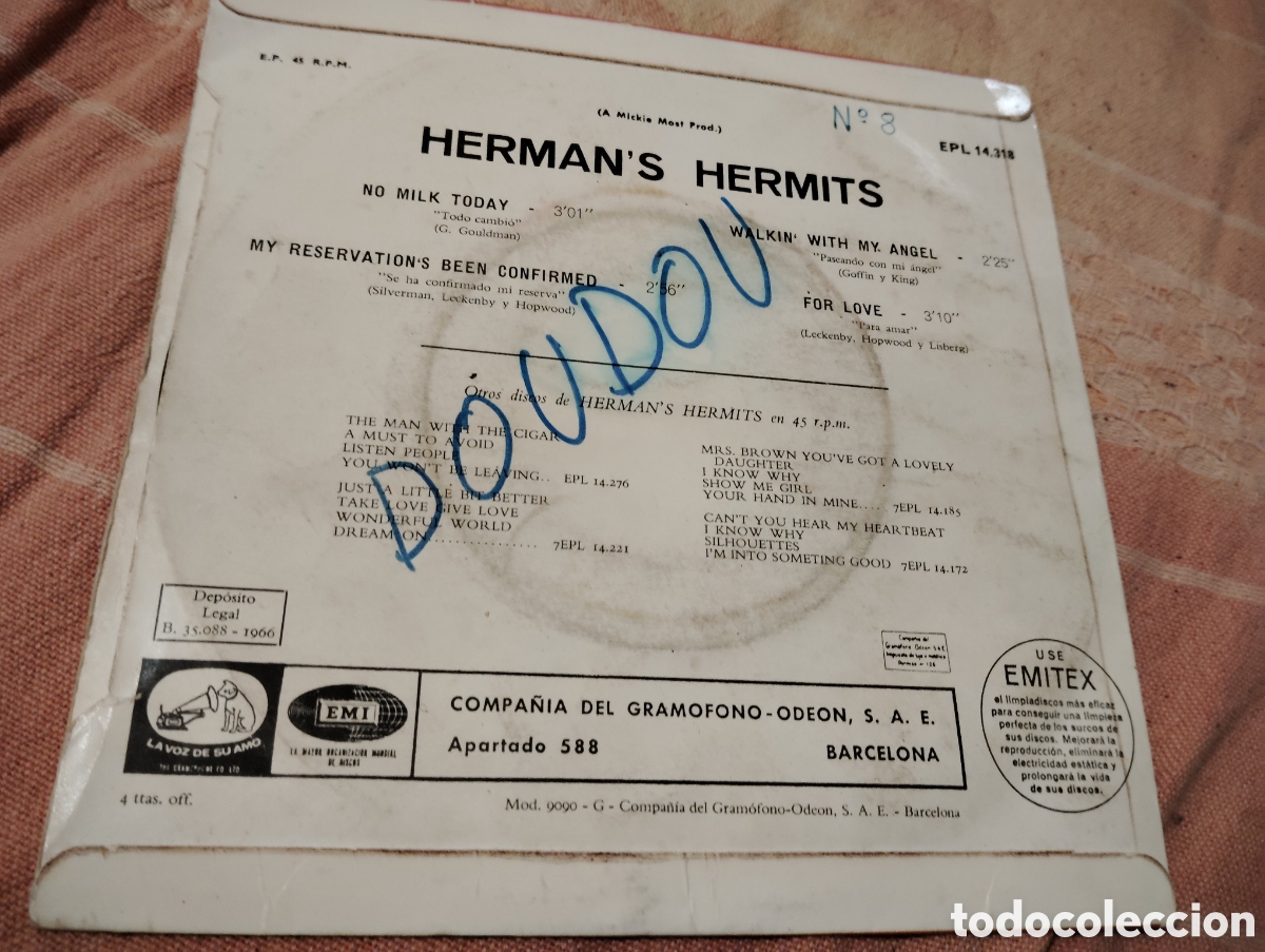 Discos de vinilo: HERMANS HERMITS - NO MILK TODAY / ETC... (1966 ) - Foto 2