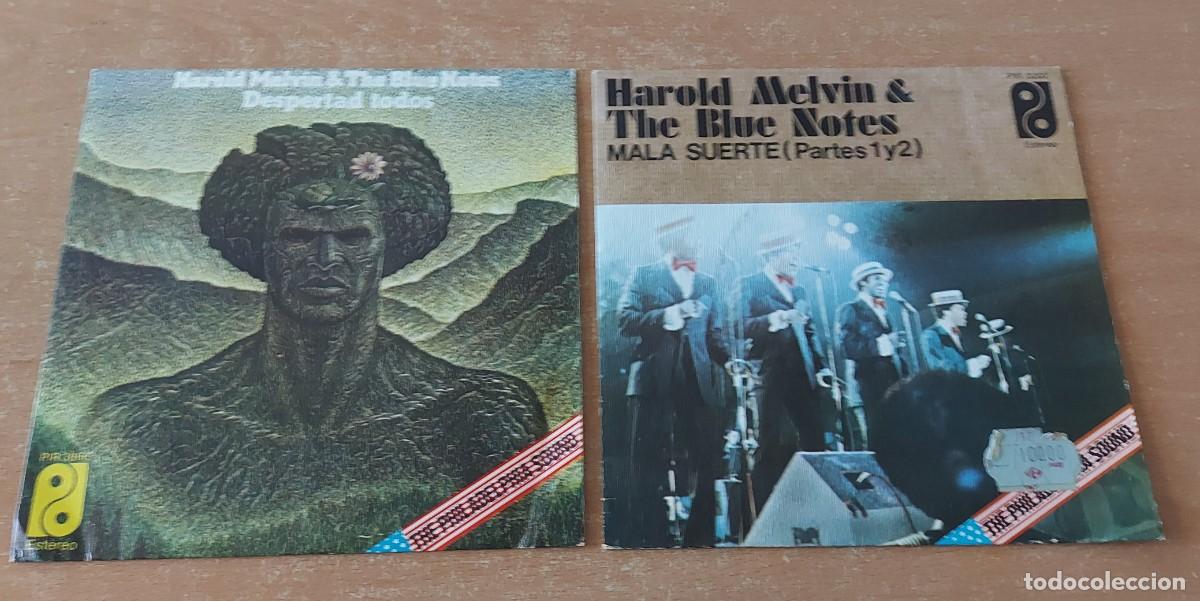 Discos de vinilo: 2 single 7&rdquo; HAROLD MELVIN BLUE NOTES DESPERTAD TODOS + MALA SUERTE - Foto 1