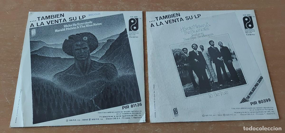 Discos de vinilo: 2 single 7&rdquo; HAROLD MELVIN BLUE NOTES DESPERTAD TODOS + MALA SUERTE - Foto 2