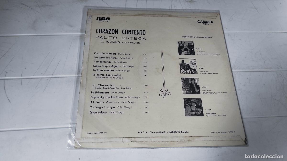 Discos de vinilo: LP PALITO ORTEGA - CORAZ&Oacute;N CONTENTO - Foto 2