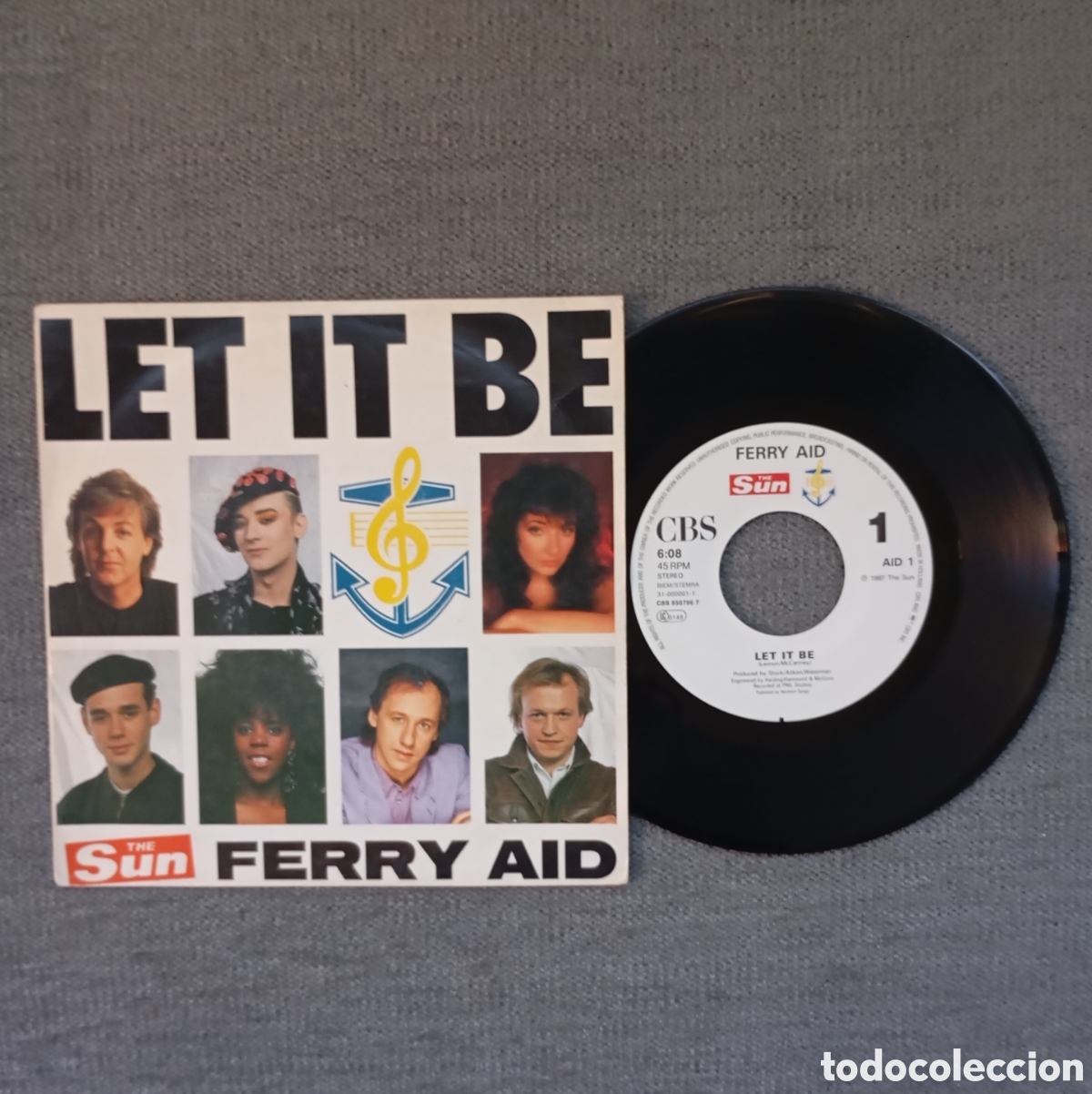 Discos de vinilo: Ferry Aid. Let It Be/ Let It Be. Single 7&rdquo;, a&ntilde;o 1987. - Foto 1