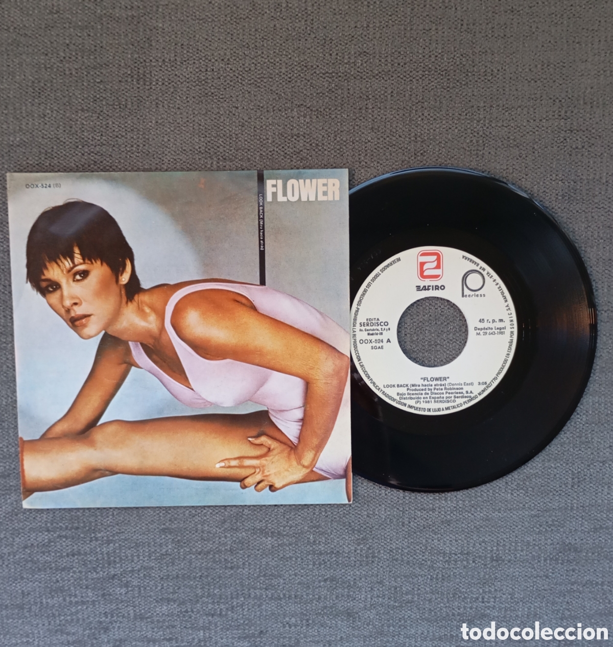 Discos de vinilo: Flower. Look Back/ Surrender To Me. Single 7&rdquo;, a&ntilde;o 1981. - Foto 1