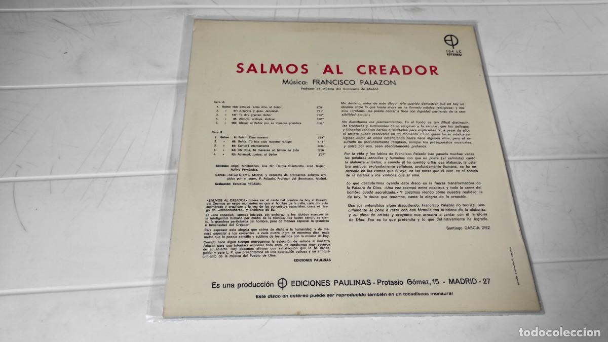 Discos de vinilo: LP SALMOS AL CREADOR - F. PALAZON - Foto 2