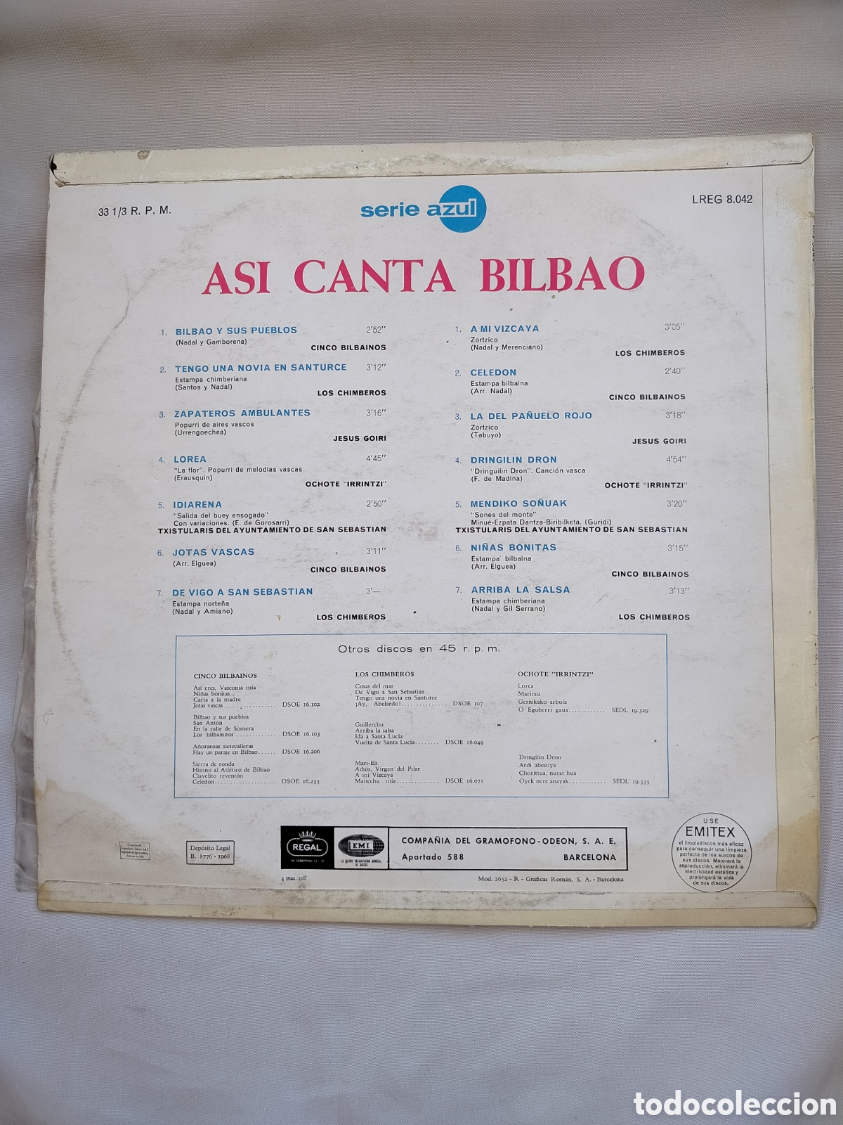 Discos de vinilo: LP As&iacute; Canta Bilbao. - Foto 2