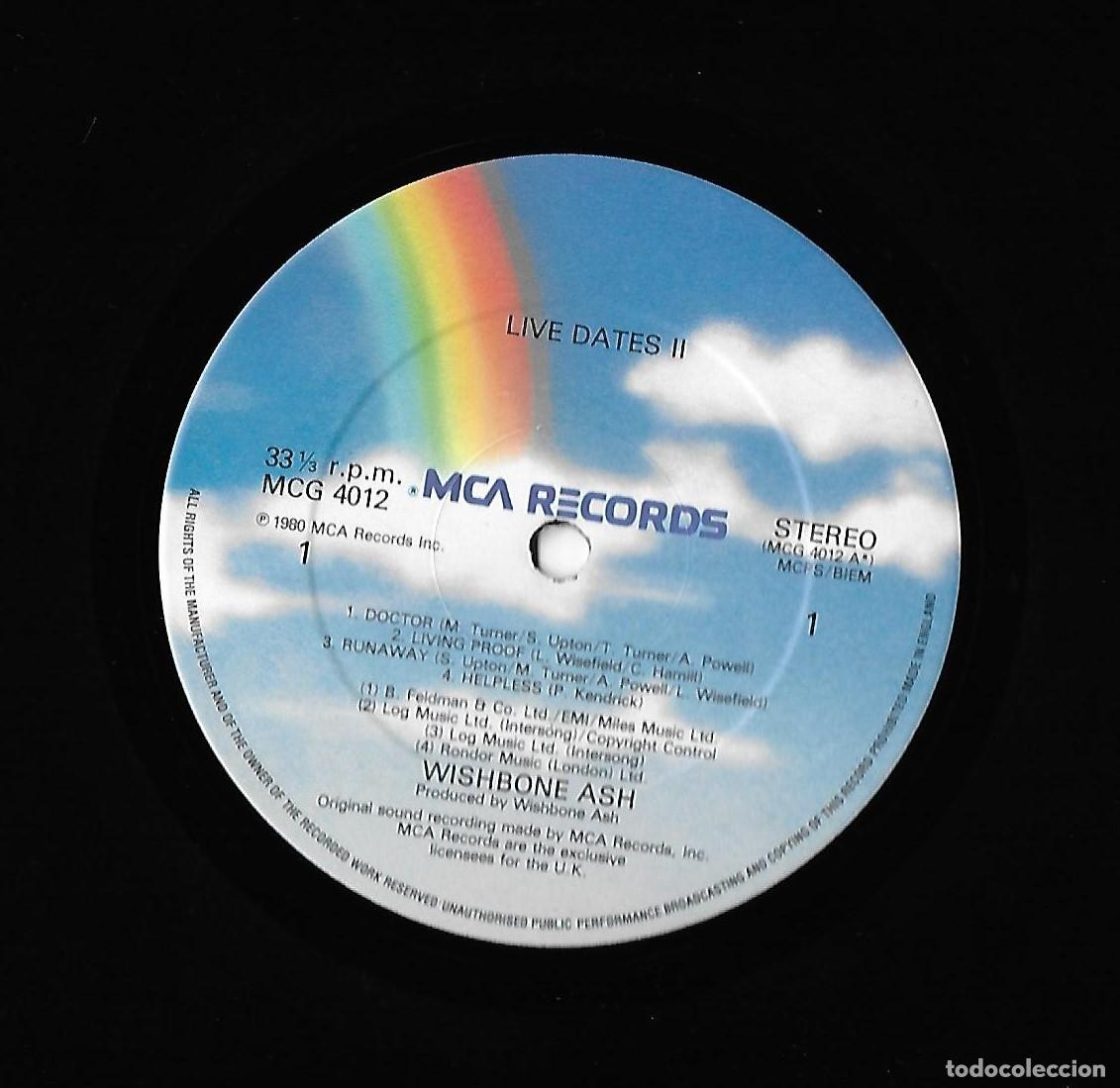 Discos de vinilo: WISHBONE ASH: LIVE DATES VOLUME TWO. ORIGINAL U.K. EDICI&Oacute;N LIMITADA EN DOBLE LP. - Foto 4