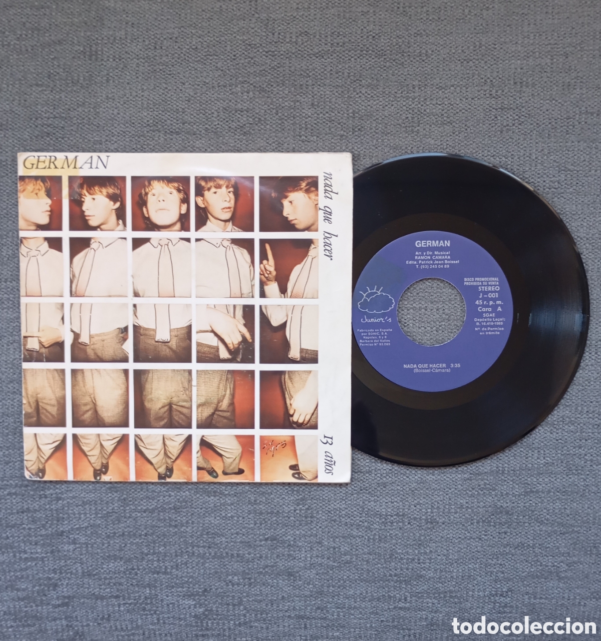 Discos de vinil: German. Nada Que Hacer/ 13 A&ntilde;os. Single 7&rdquo;, a&ntilde;o 1983.