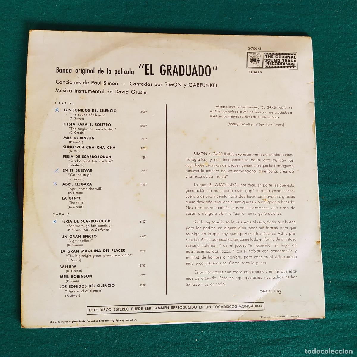 Discos de vinilo: Simon & Garfunkel &ndash; El Graduado - Foto 2