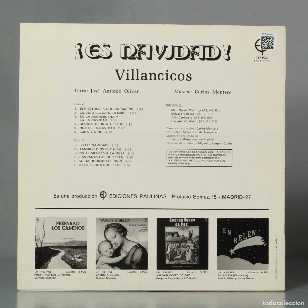 Discos de vinilo: LP. &iexcl;ES NAVIDAD!. VILLANCICOS - Foto 2