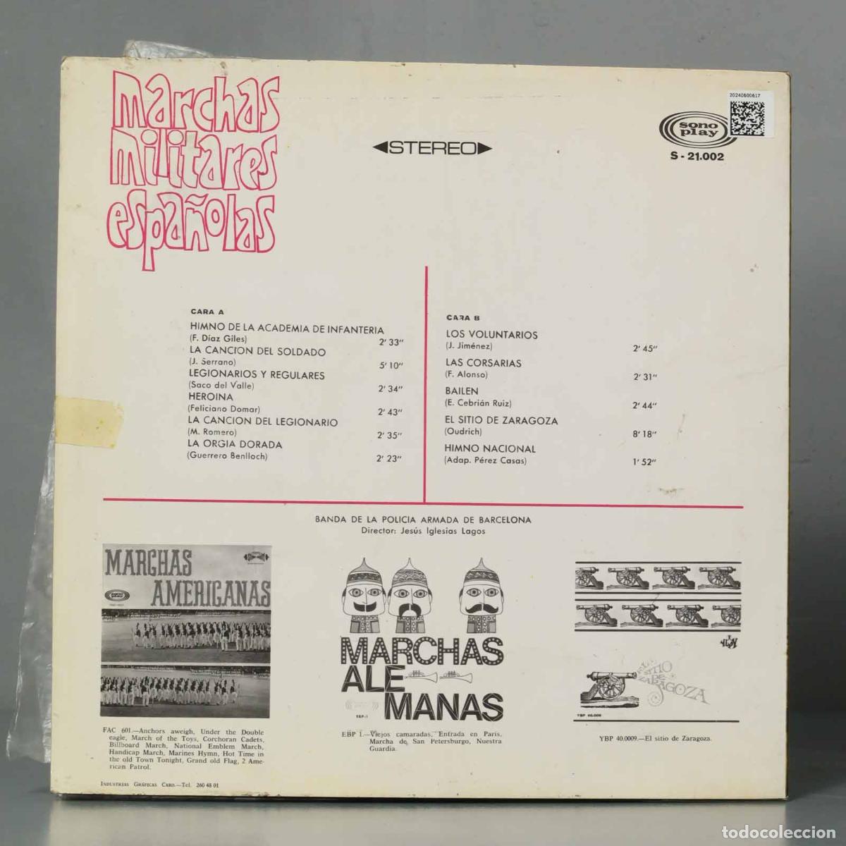 Discos de vinilo: LP. MARCHAS MILITARES ESPA&Ntilde;OLAS - Foto 2