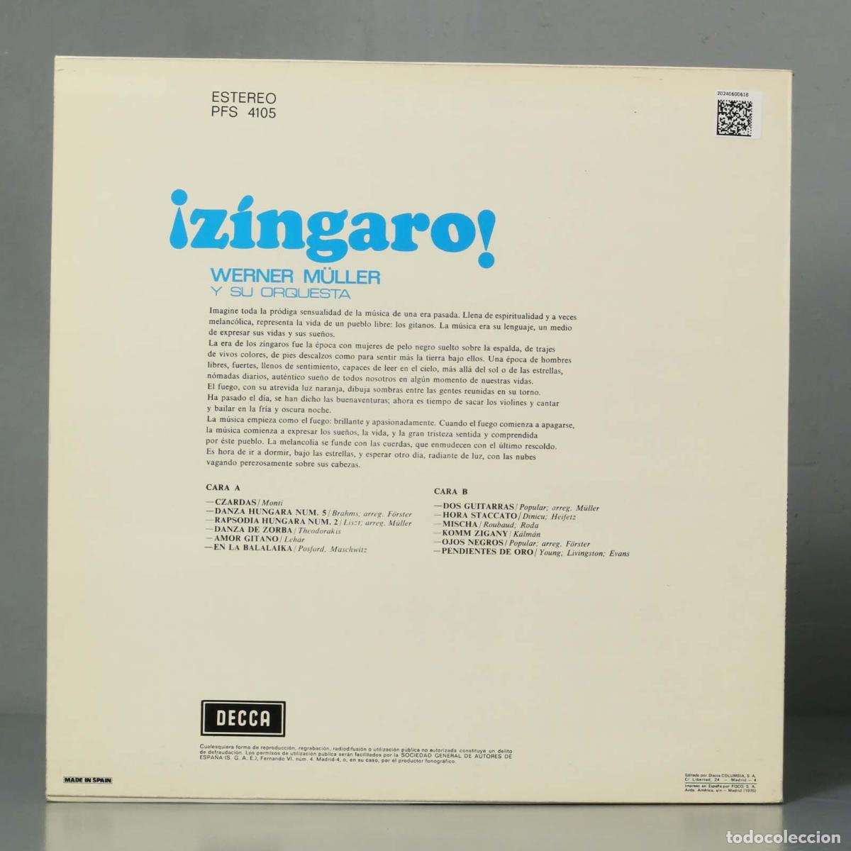 Discos de vinilo: LP. WERNER M&Uacute;LLER Y SU ORQUESTA. &iexcl;Z&Iacute;NGARO! - Foto 2