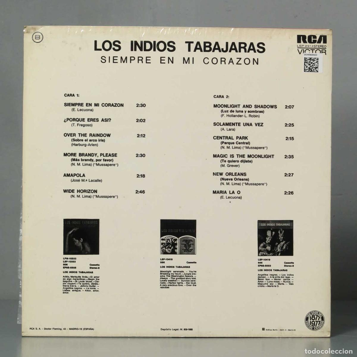 Discos de vinilo: LP. Los Indios Tabajaras &ndash; Siempre En Mi Coraz&oacute;n - Foto 2