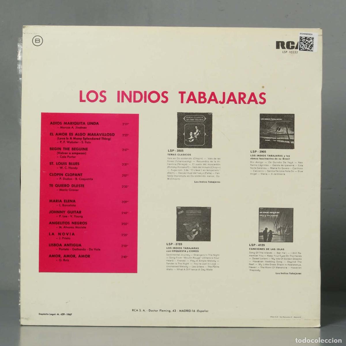 Discos de vinilo: LP. Los Indios Tabajaras &ndash; Los Indios Tabajaras - Foto 2