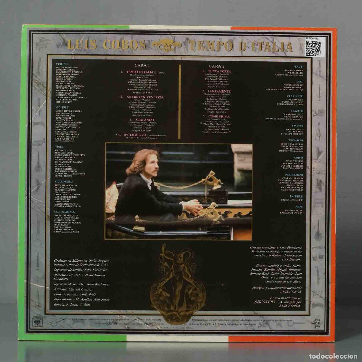 Discos de vinilo: LP. Luis Cobos &ndash; Tempo D&acute;Italia - Foto 2