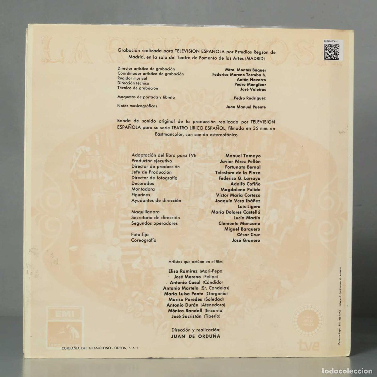 Discos de vinilo: LP. Ruperto Chap&iacute; &ndash; La Revoltosa - Foto 2