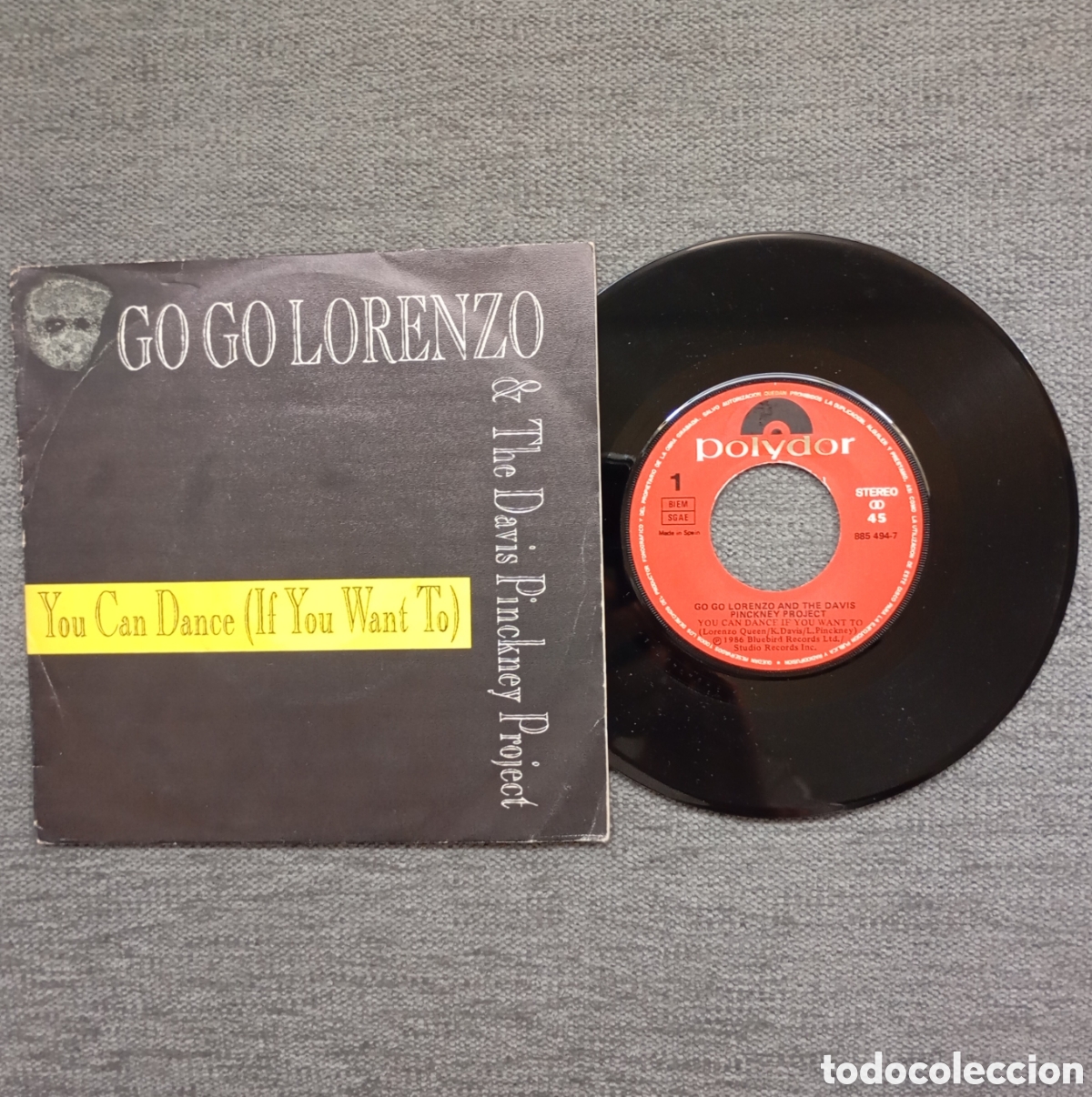 Discos de vinil: Go Go Lorenzo & The Davis Pinckney Projet. You Can Dance/ Version instrumental, a&ntilde;o 1986.