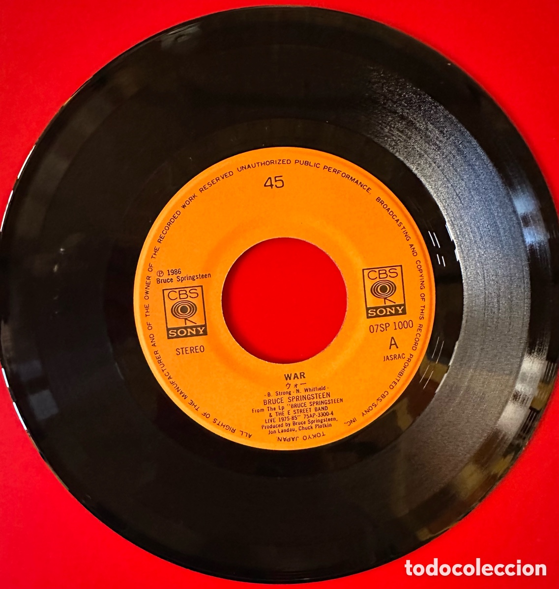 Discos de vinilo: Bruce Springsteen. War. 1986 - Foto 3