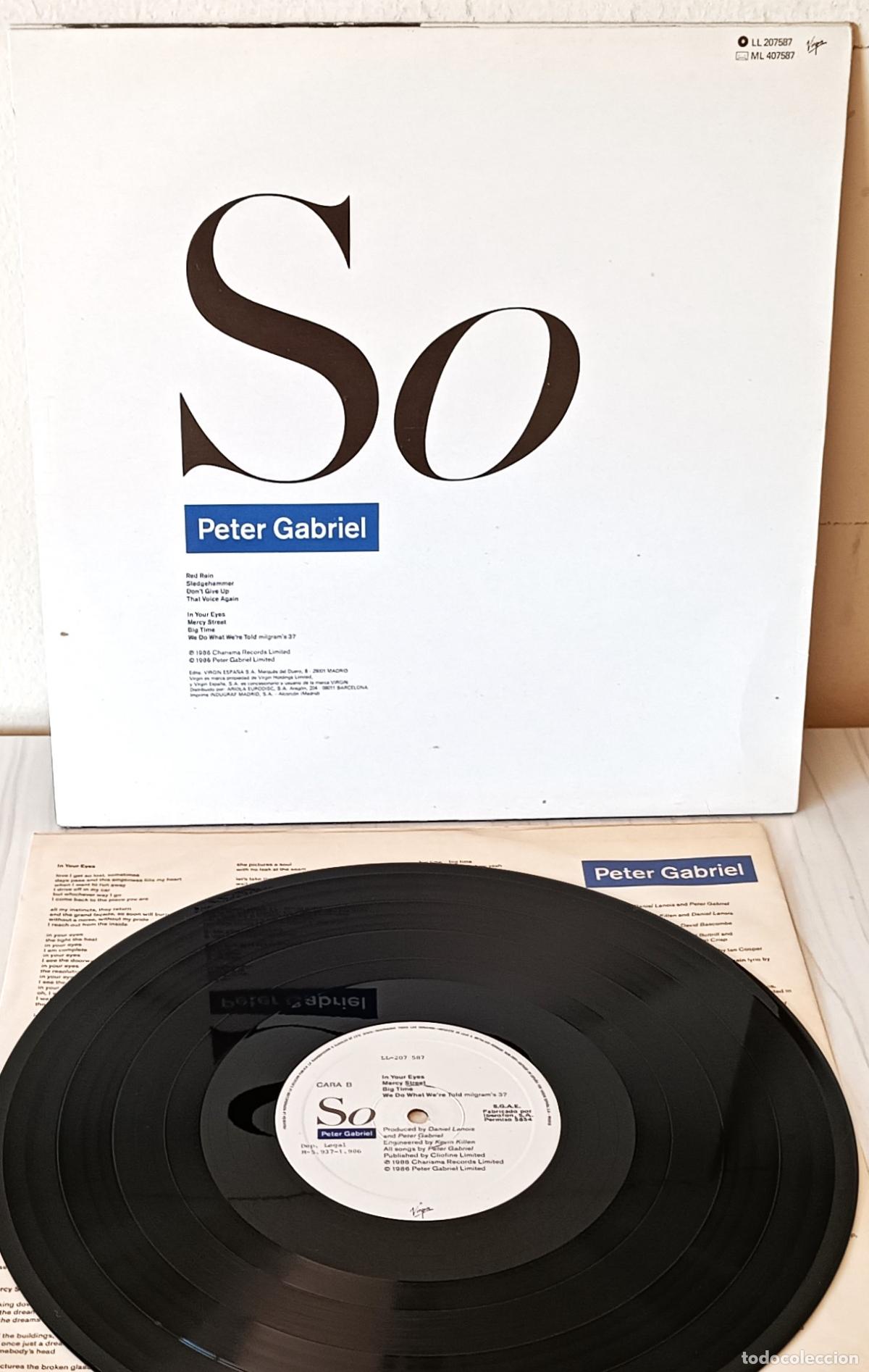 Discos de vinilo: PETER GABRIEL - SO VIRGIN - 1986 - Foto 2