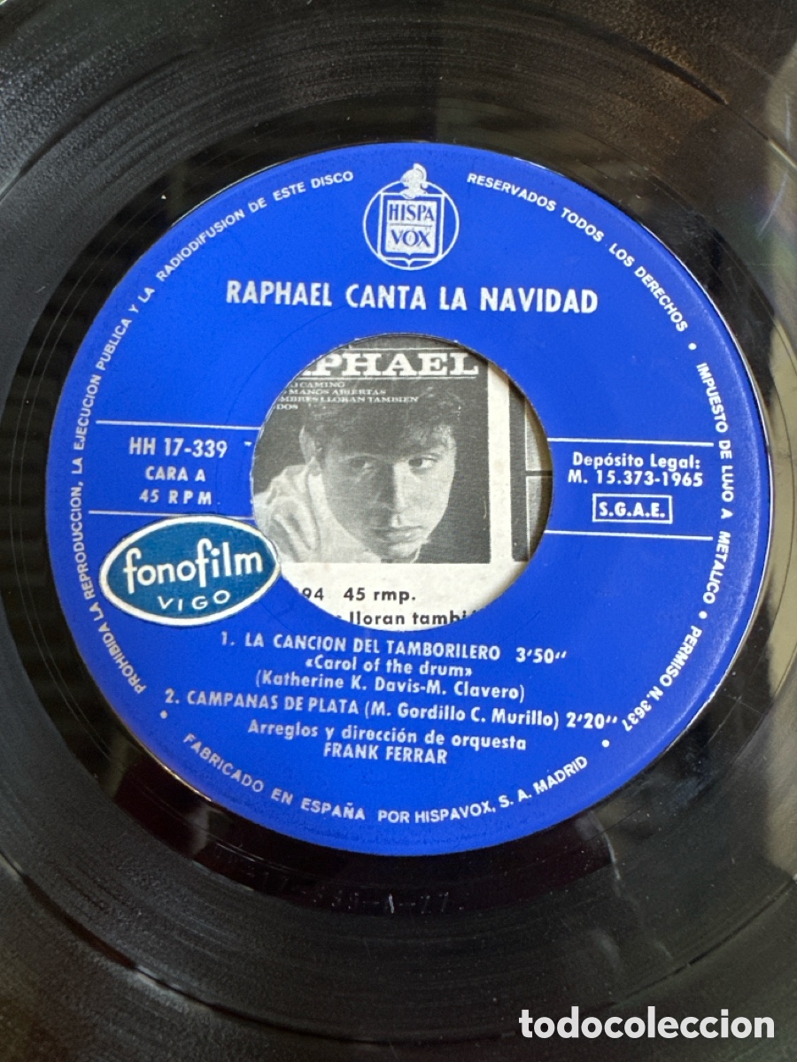 Discos de vinilo: RAPHAEL - CANTA LA NAVIDAD EP 4 TEMAS 1965 - Foto 3