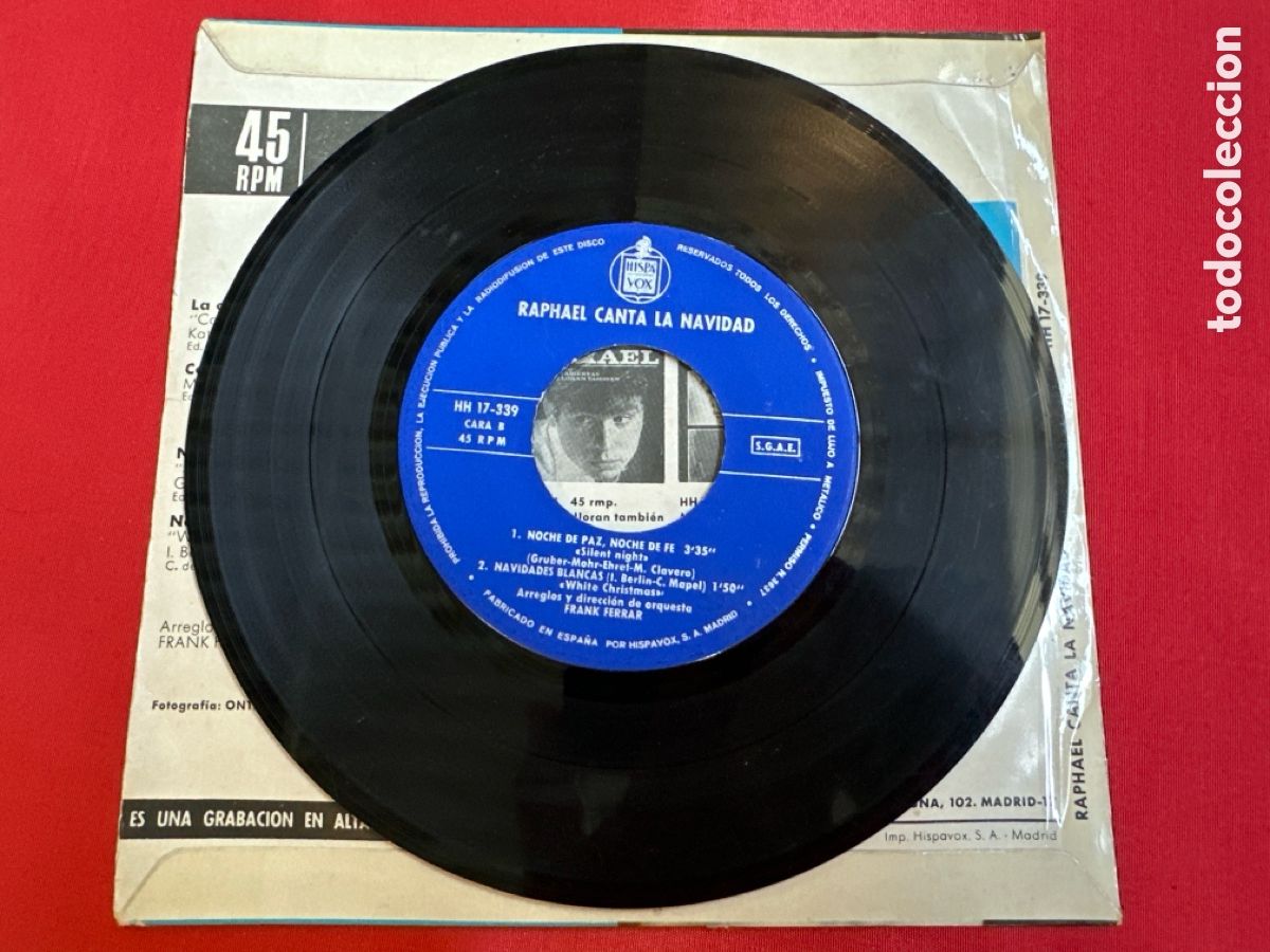 Discos de vinilo: RAPHAEL - CANTA LA NAVIDAD EP 4 TEMAS 1965 - Foto 6