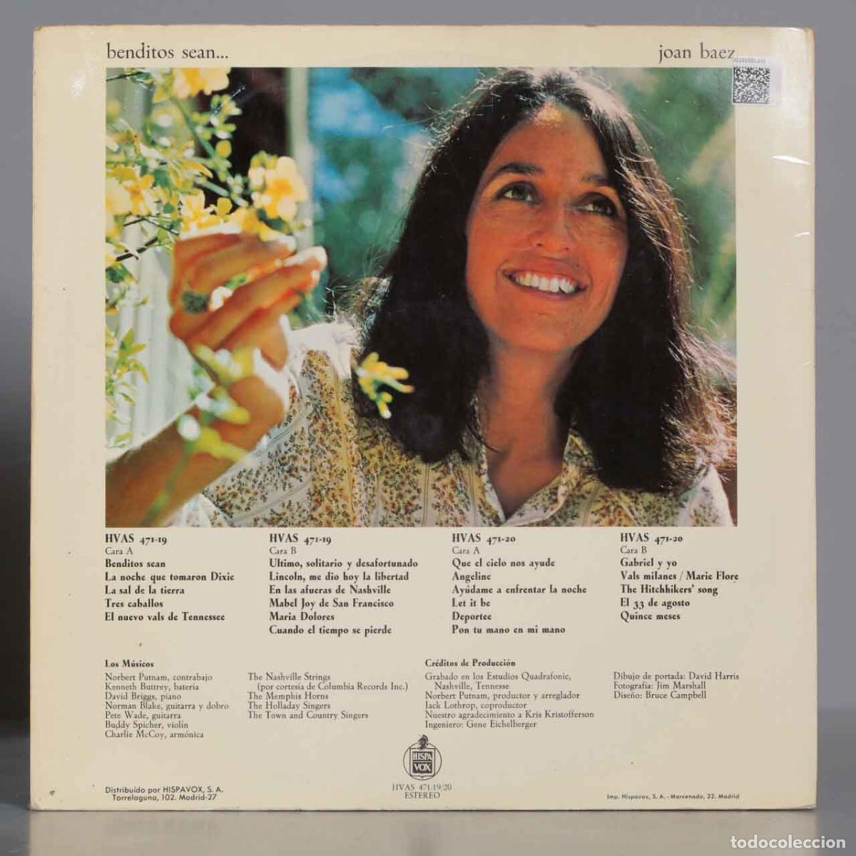 Discos de vinilo: LP. Joan Baez &ndash; Benditos Sean... - Foto 2