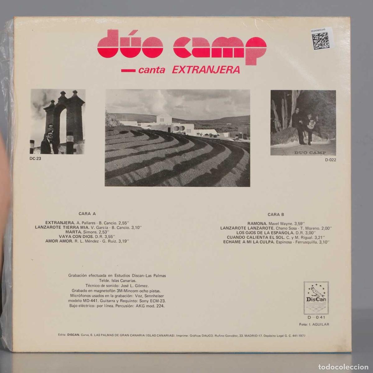 Discos de vinilo: LP. D&uacute;o Camp &acute;Canta Extranjera - Foto 2