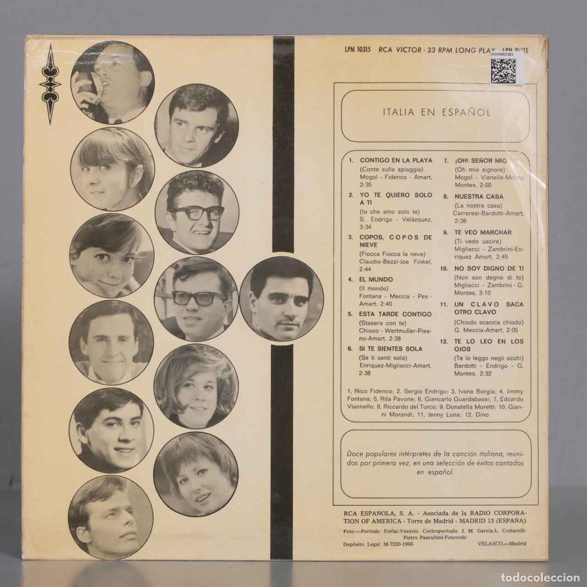 Discos de vinilo: LP. Italia En Espa&ntilde;ol - Foto 2
