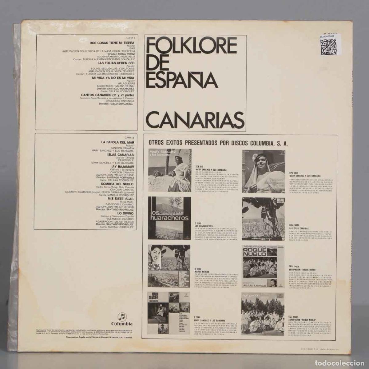 Discos de vinilo: LP. Folklore De Espa&ntilde;a - Canarias - Foto 2