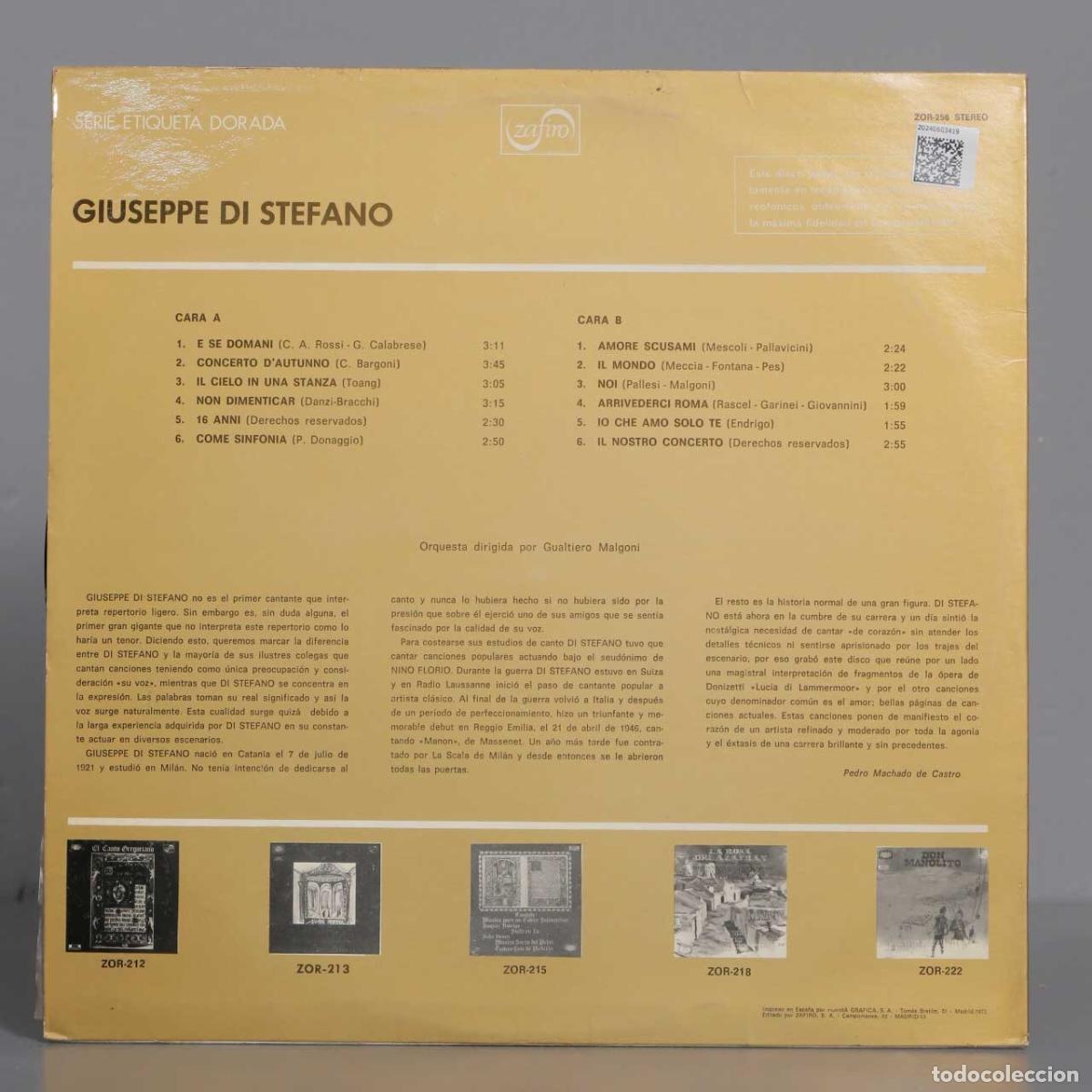 Discos de vinilo: LP. DI STEFANO. ZAFIRO - Foto 2