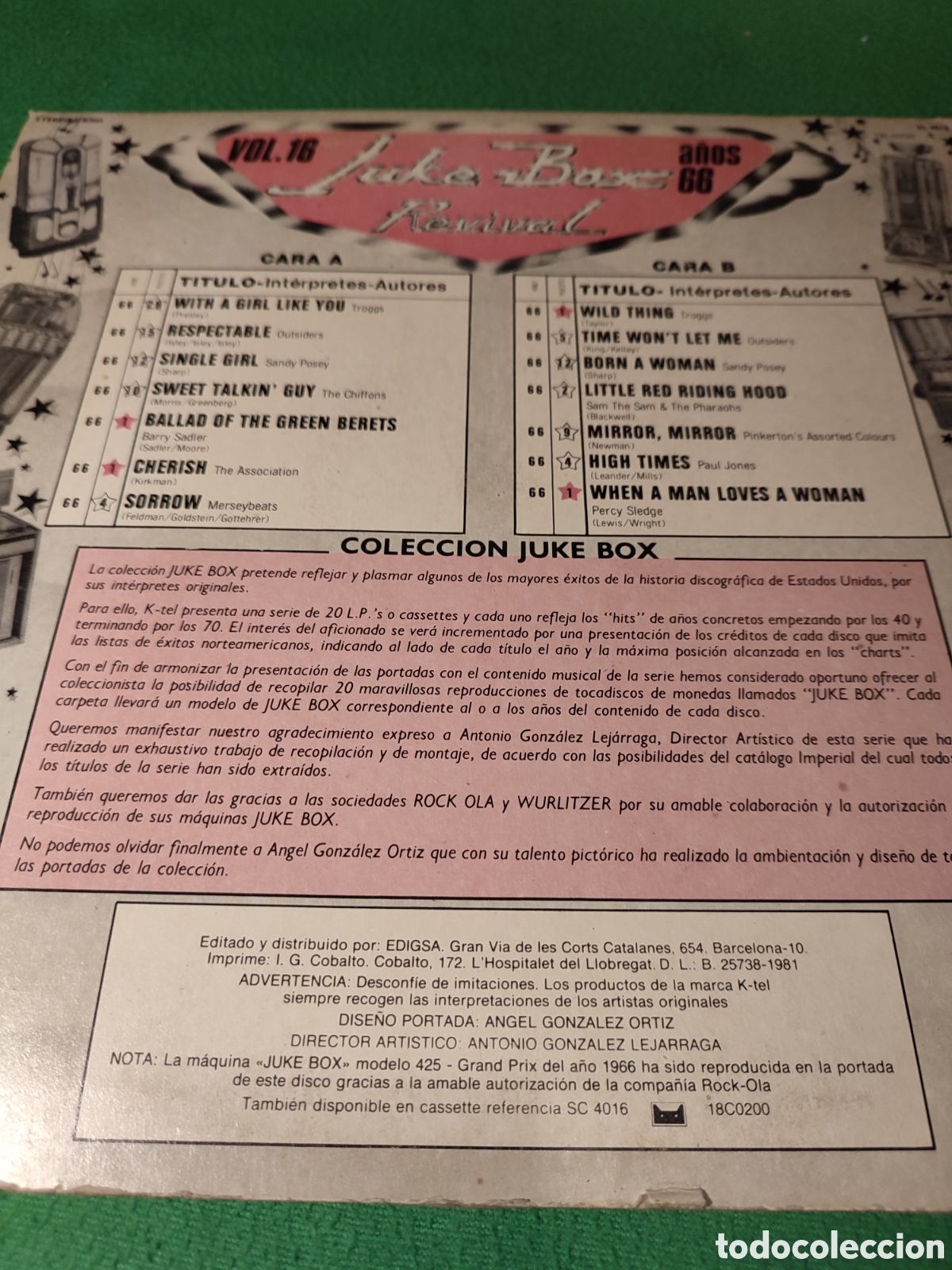Discos de vinilo: Juke Box Revival Vol 16 - Varios 1966 - Foto 2