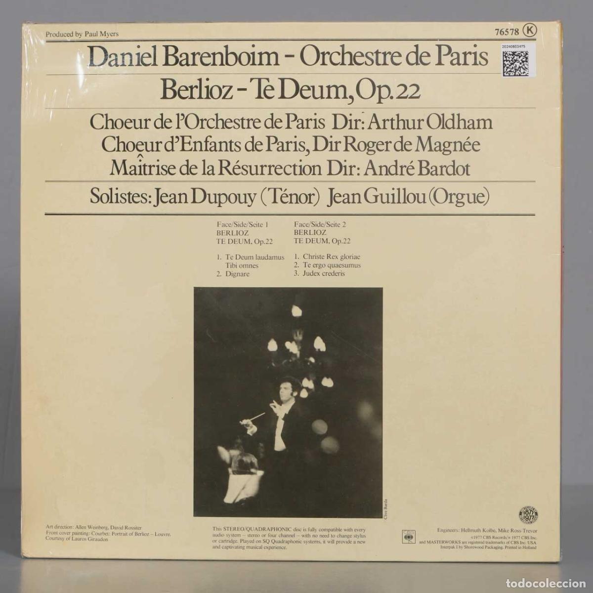 Discos de vinilo: LP. Barenboim &ndash; Te Deum. BERLIOZ - Foto 2