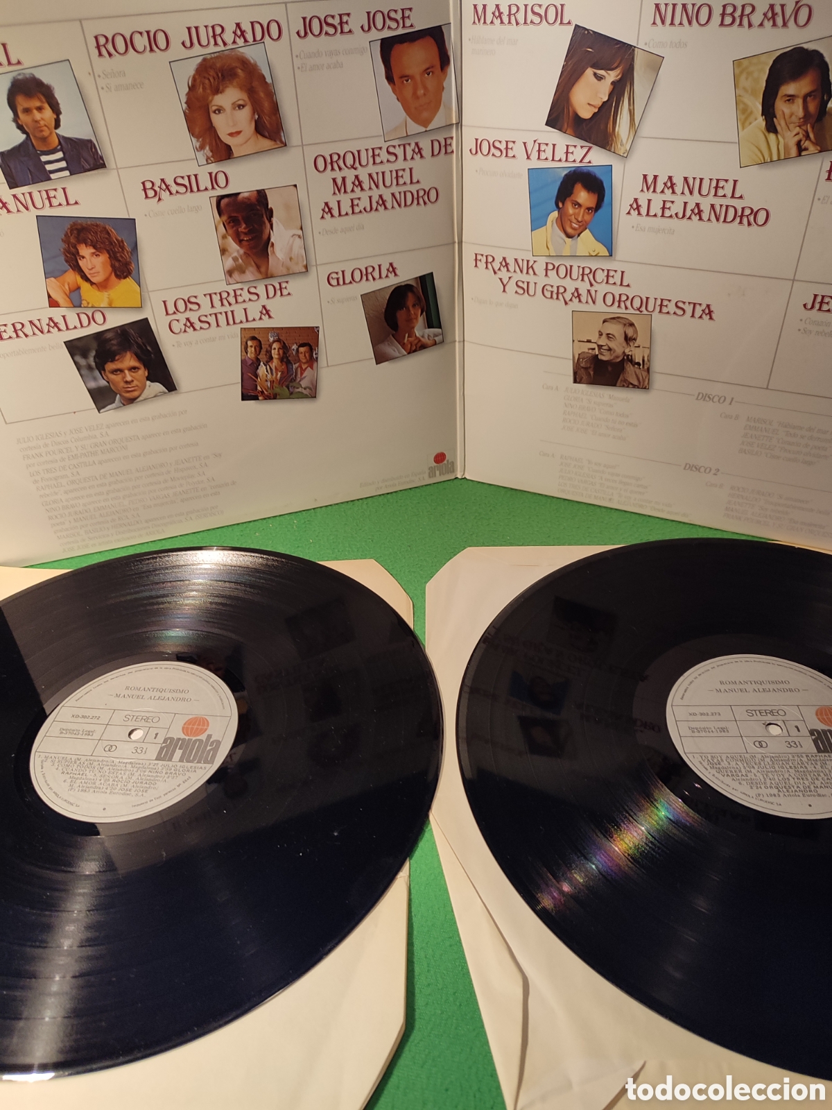 Discos de vinilo: Manuel Alejandro - Romanticismo 22 grandes &eacute;xitos 2 Lps - Foto 2