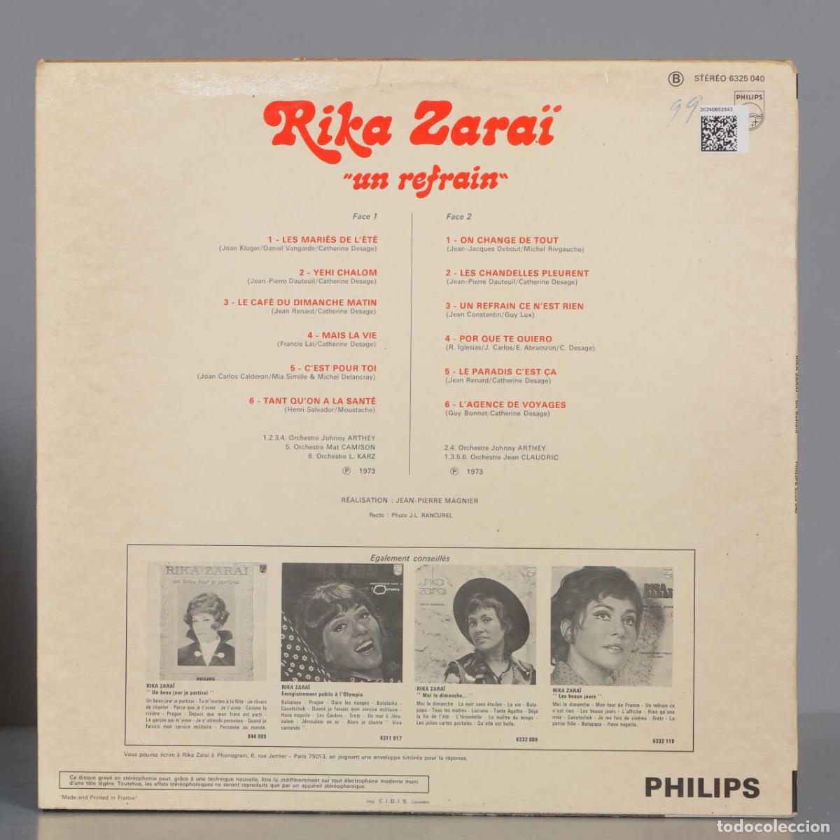 Discos de vinilo: LP. Rika Zara&iuml; &ndash; Un Refrain - Foto 2
