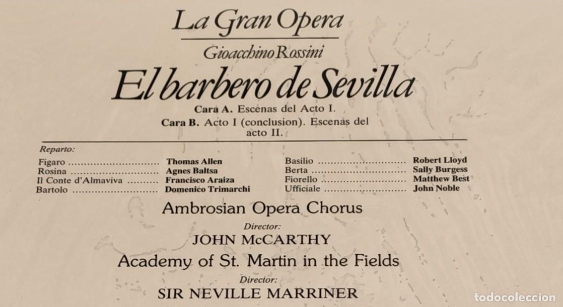 Discos de vinilo: LP LA GRAN OPERA, EL BARBERO DE SEVILLA - Foto 2