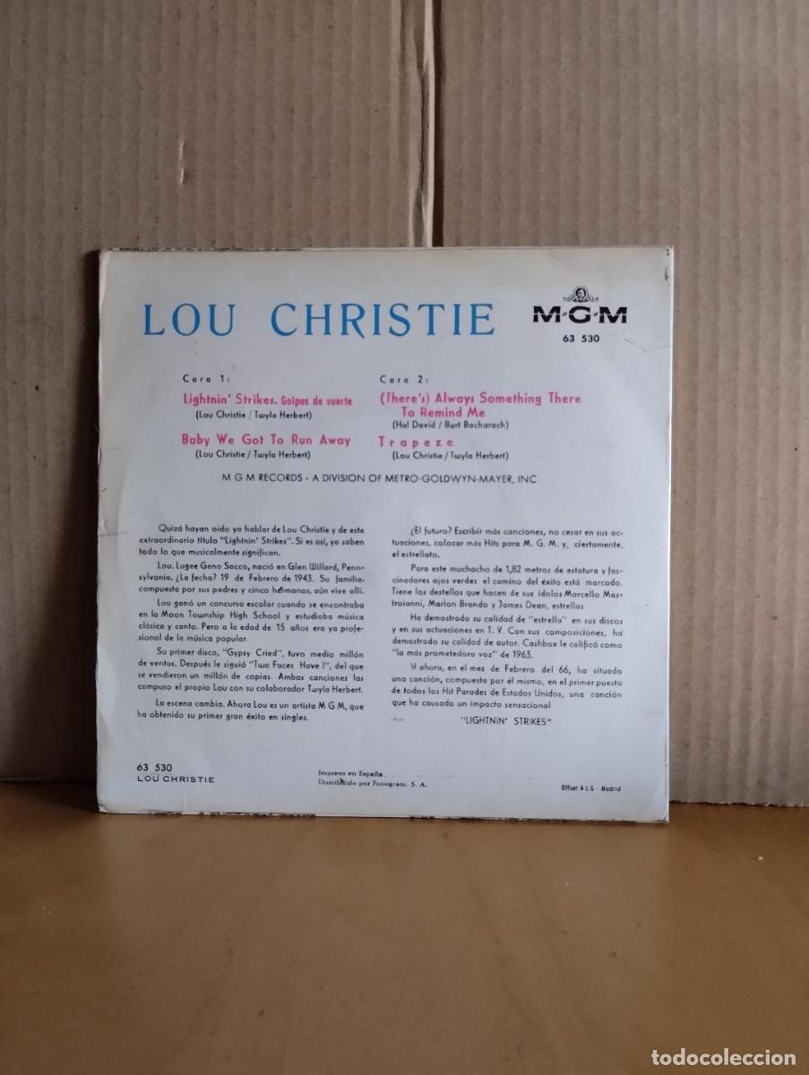 Discos de vinilo: LOU CHRISTIE ----- LIGHTNIN&acute;STRIKES +3 - Foto 2