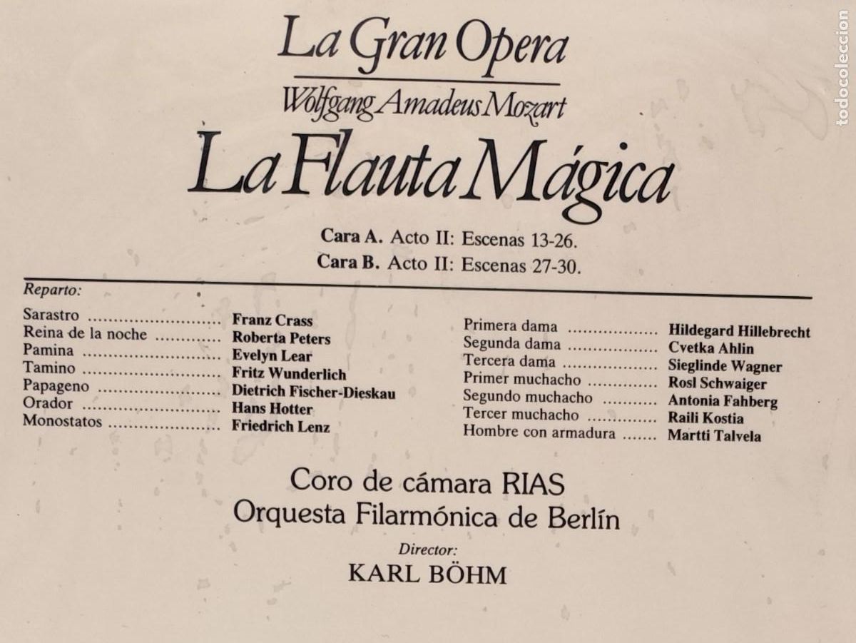 Discos de vinilo: LP LA GRAN OPERA, LA FLAUTA M&Aacute;GICA - Foto 2