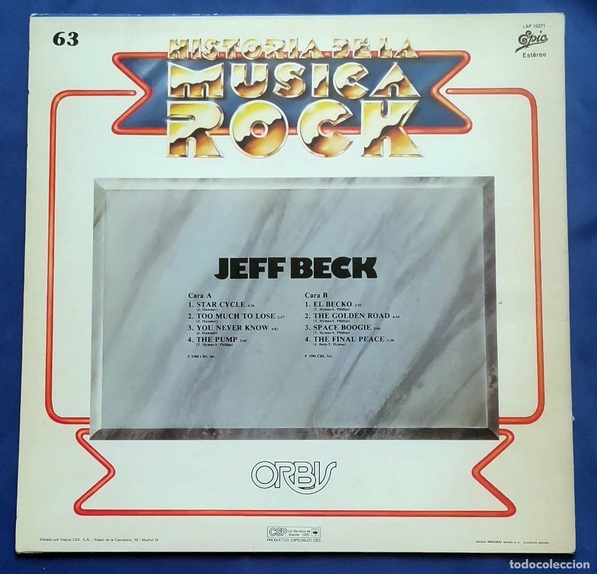 Discos de vinilo: Jeff Beck &lrm;&ndash; There And Back LP, Spain 1982 - Foto 2
