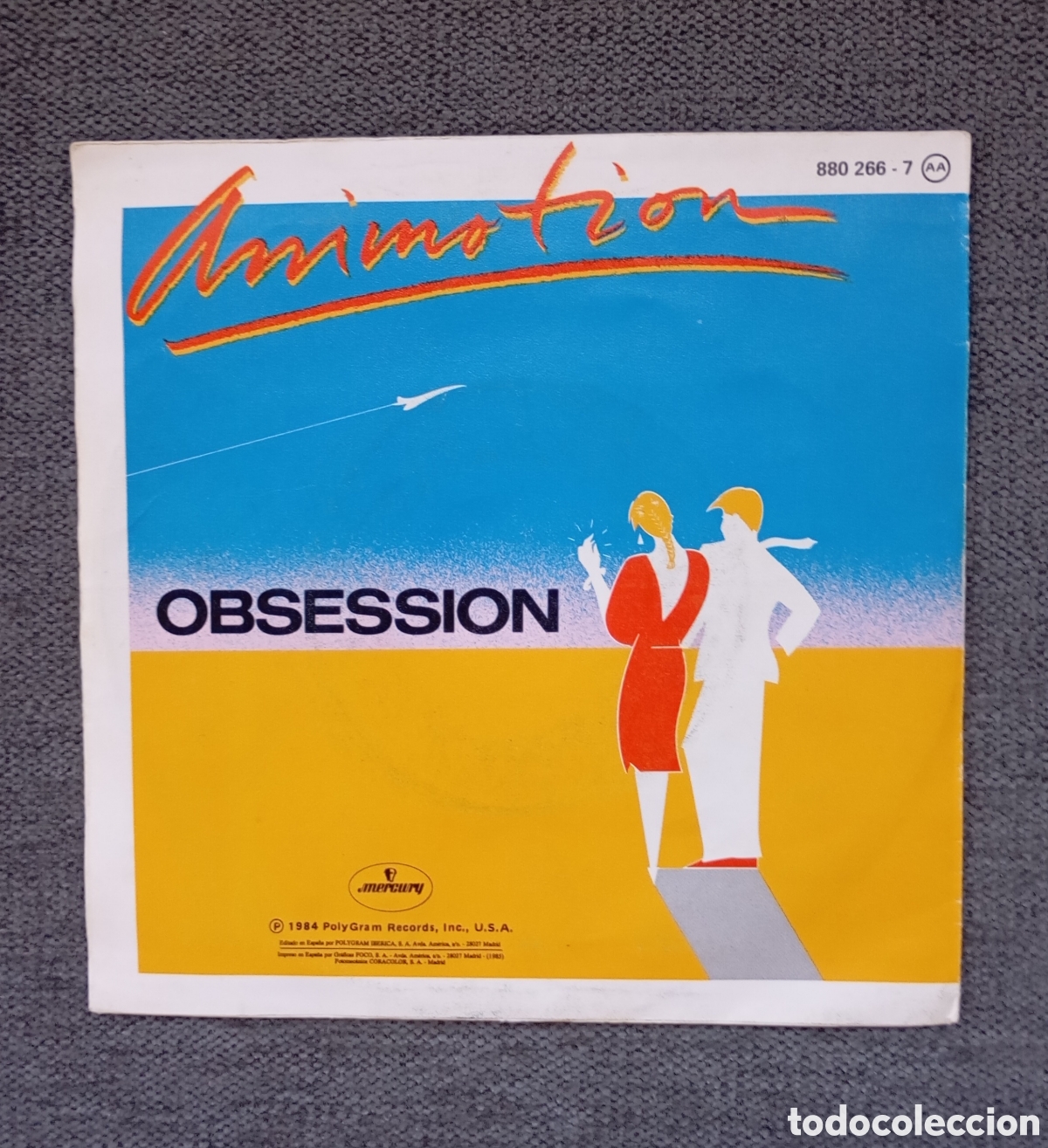 Discos de vinilo: Animotion. Obsession/ Turn Around. Single 7&rdquo;, a&ntilde;o 1984. - Foto 2