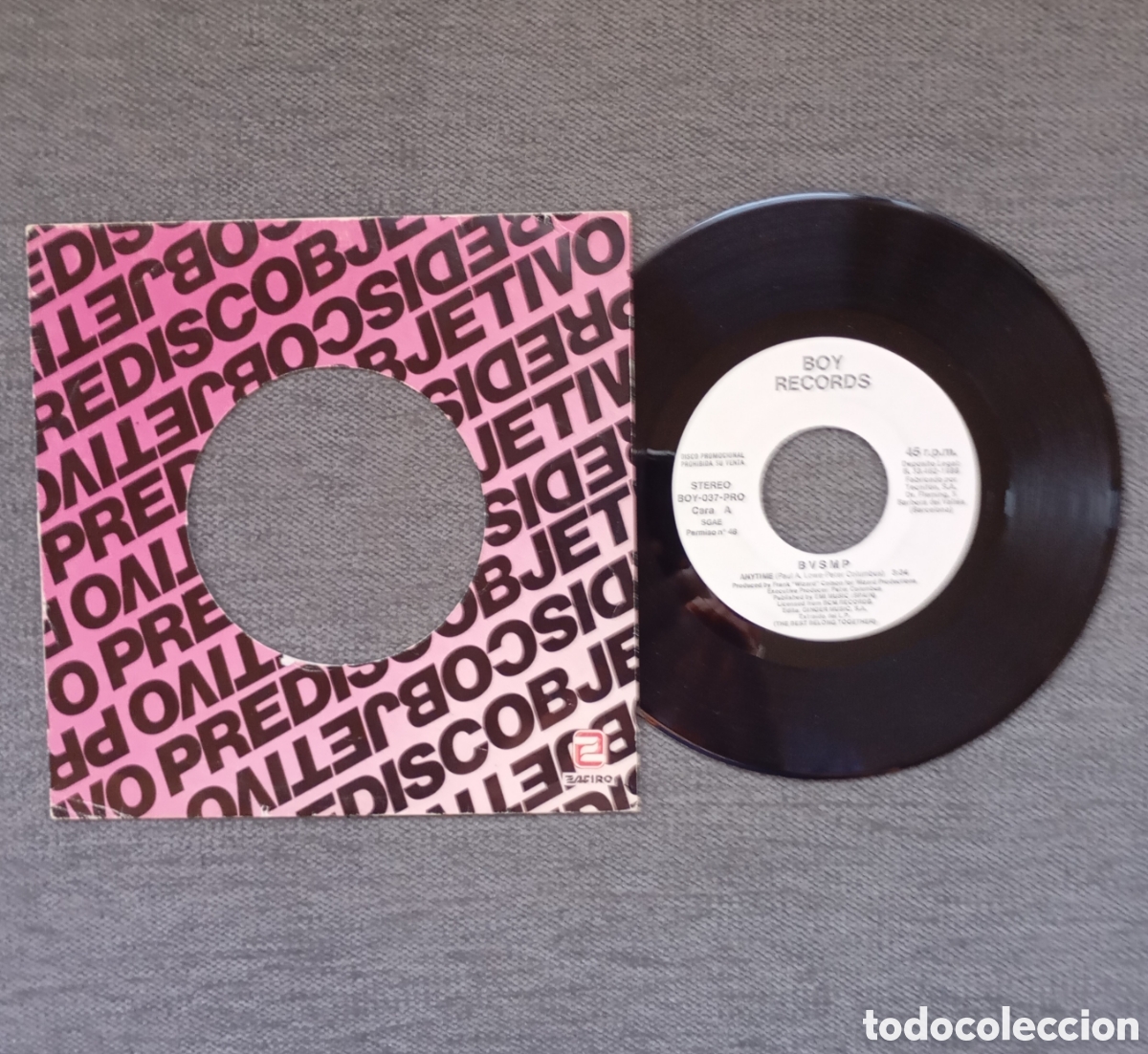 Discos de vinil: B.V.S.M.P. Anime. Single 7&rdquo; PROMO, a una sola cara, a&ntilde;o 1988.