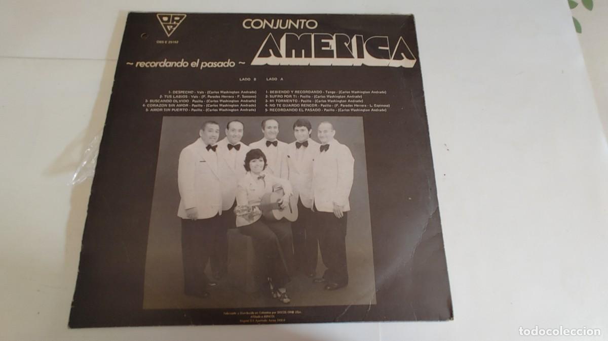 Discos de vinilo: CONJUNTO AMERICA-LP RECORDANDO EL PASADO - Foto 2