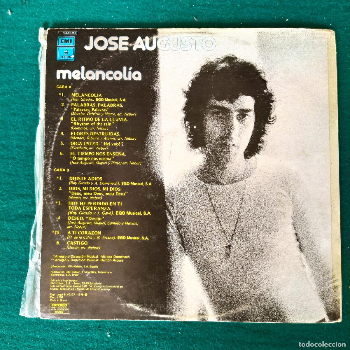 Discos de vinilo: Jose Augusto &ndash; Melancol&iacute;a - Foto 2