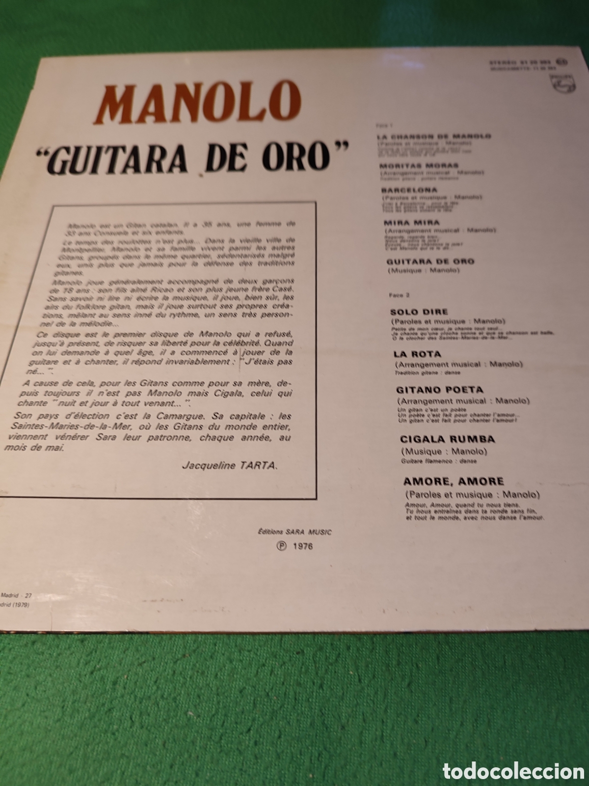 Discos de vinilo: Manolo - Guitara de oro Vinilo Lp - Foto 2