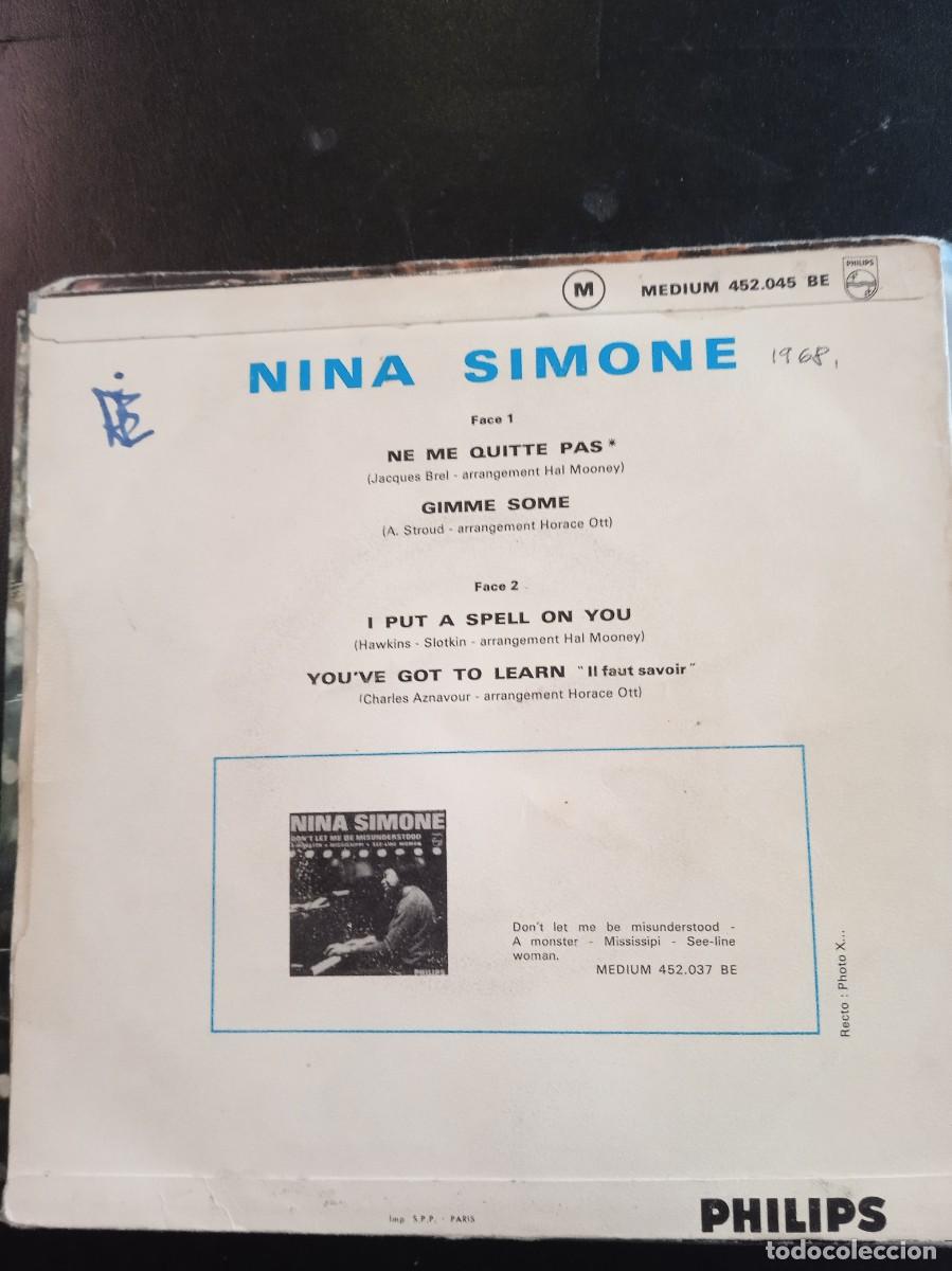 Discos de vinilo: NINA SIMONE- NE ME QUITTE PAS. EP. FRANCIA. - Foto 2