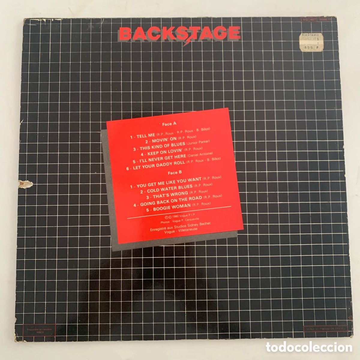 Discos de vinilo: Lp backstage edicion francesa de 1980 - Foto 2