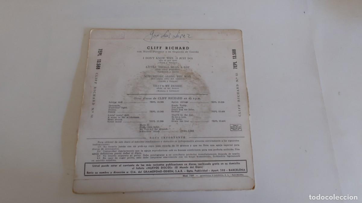 Discos de vinilo: CLIFF RICHARD-EP I Dont Know Why (I Just Do) +3 - Foto 2