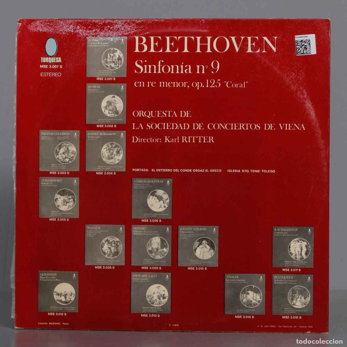 Discos de vinilo: LP. SINFONIA 9. BEETHOVEN. RITTER - Foto 2