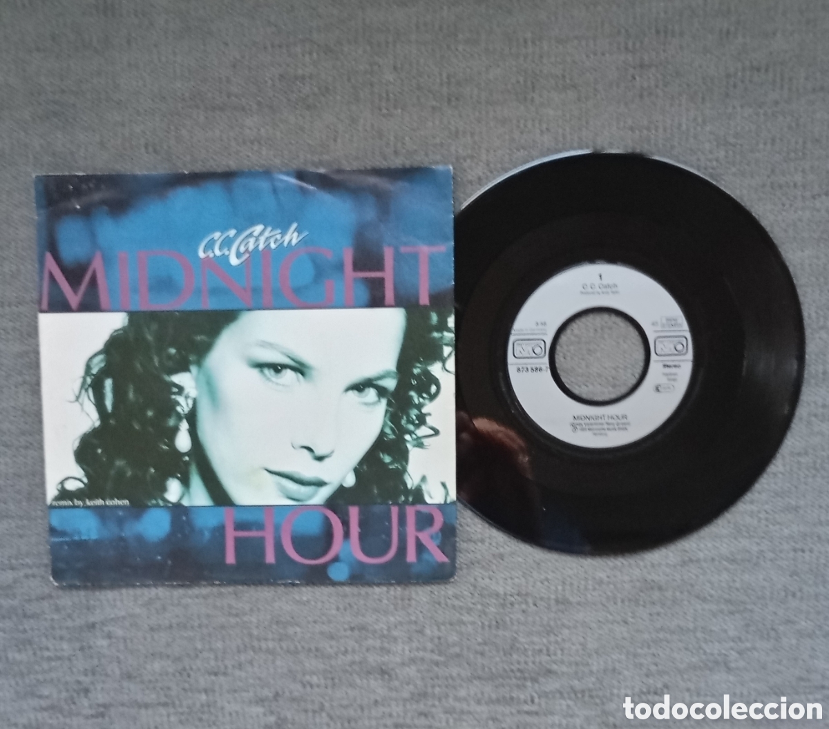 Discos de vinilo: C.C. Catch. Midnight Hour/ Midnight Hour ( Dub Version). Single 7&rdquo;, a&ntilde;o 1989. - Foto 1