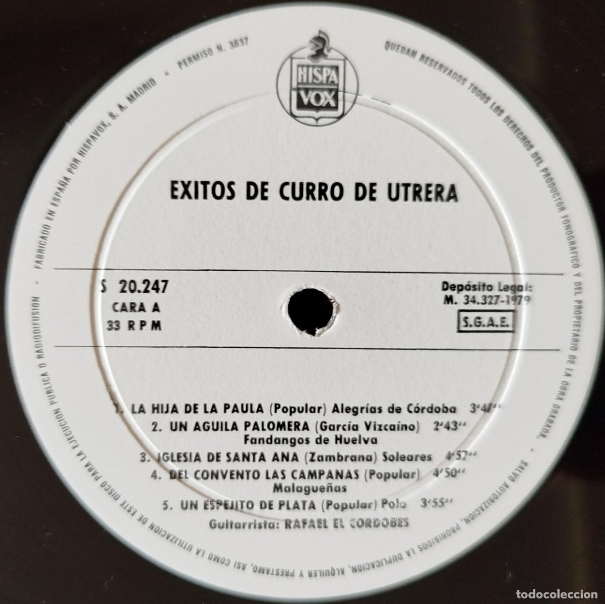 Discos de vinilo: CURRO DE UTRERA ** Exitos De Curro De Utrera ** VINILO LP 1979 - Foto 3